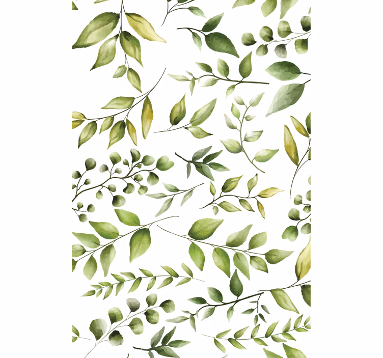 Stijlvol groenpatroon rolgordijn bloemen en planten - TenStickers