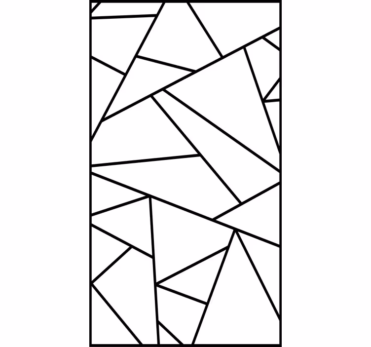 Raambekleding badkamer Zwarte geometrische lijnen minimalistisch  - TenStickers