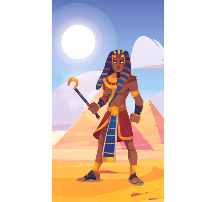 Farao met staf origineel rolgordijn - TenStickers