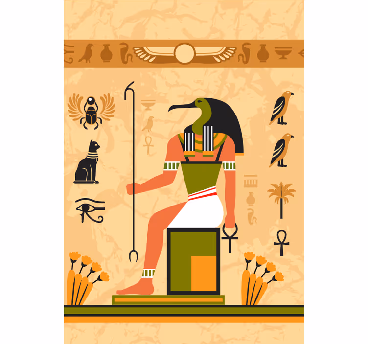 Oude egyptische godheid origineel rolgordijn - TenStickers