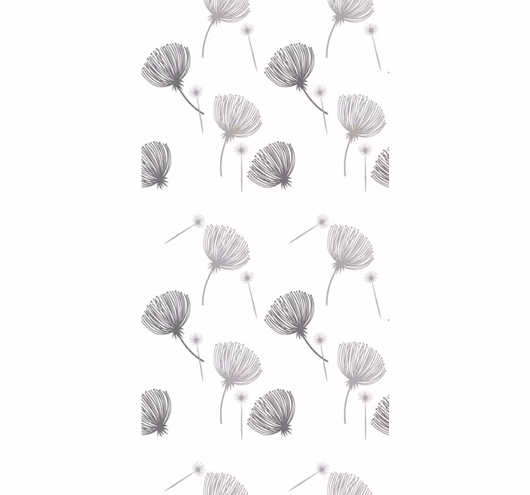 Zacht grijs patroon rolgordijn bloemen en planten - TenStickers