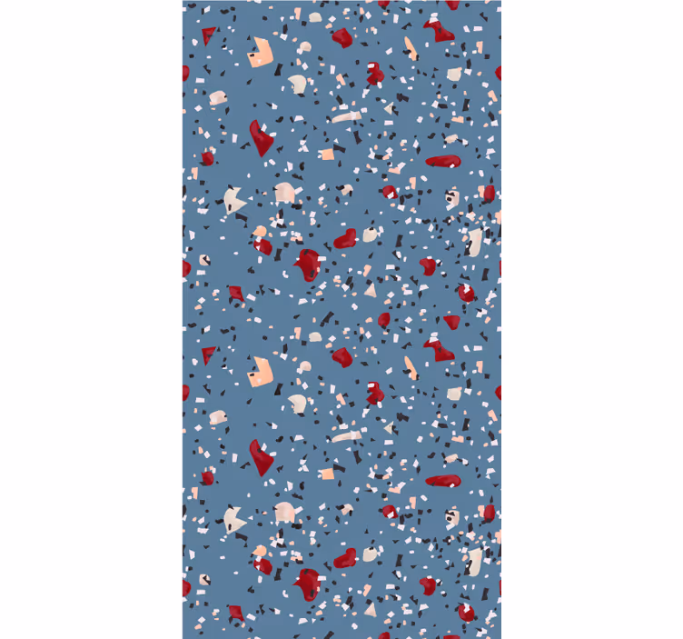 Blauwe geometrische terrazzo patronen rolgordijn - TenStickers