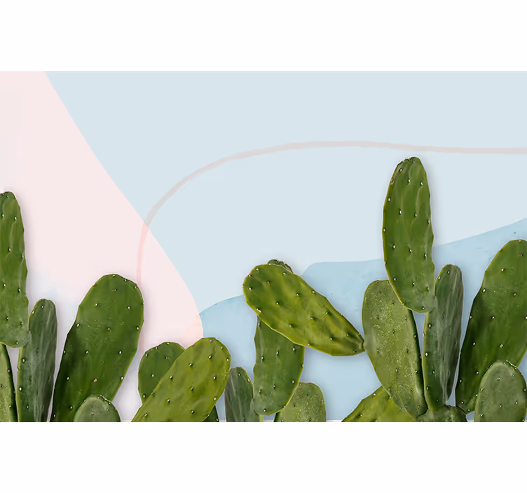 Kunst rolgordijnen "kawaii"-achtige vormen met cactus - TenStickers