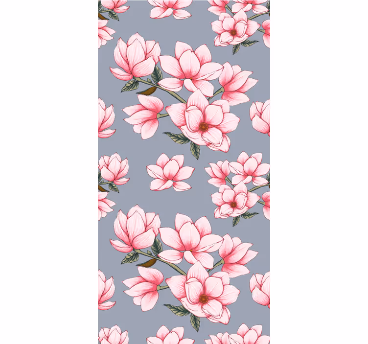 Magnolia bloesem patroon rolgordijn bloemen en planten - TenStickers
