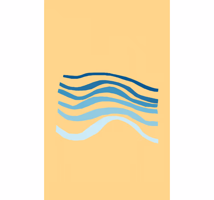 Golvende blauwe lijnen rolgordijn kunst - TenStickers