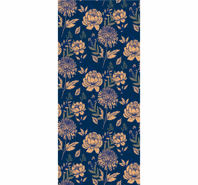 Marine elegant patroon rolgordijn bloemen - TenStickers