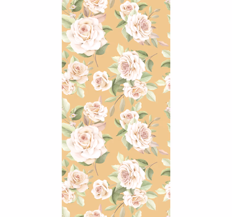Bloeiende rozenpatroon rolgordijn bloemen en planten - TenStickers