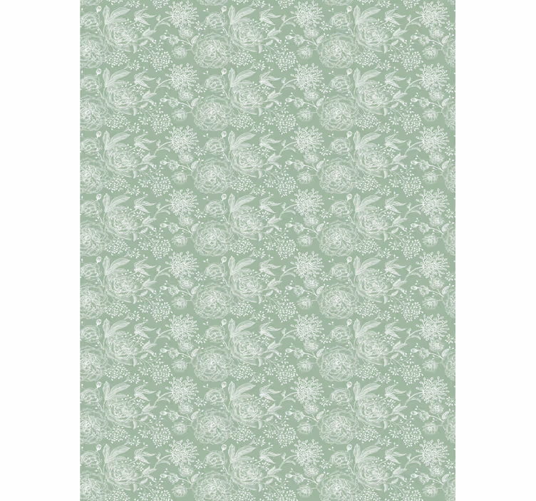 Delicate plantenelementen rolgordijn bloemen en planten - TenStickers