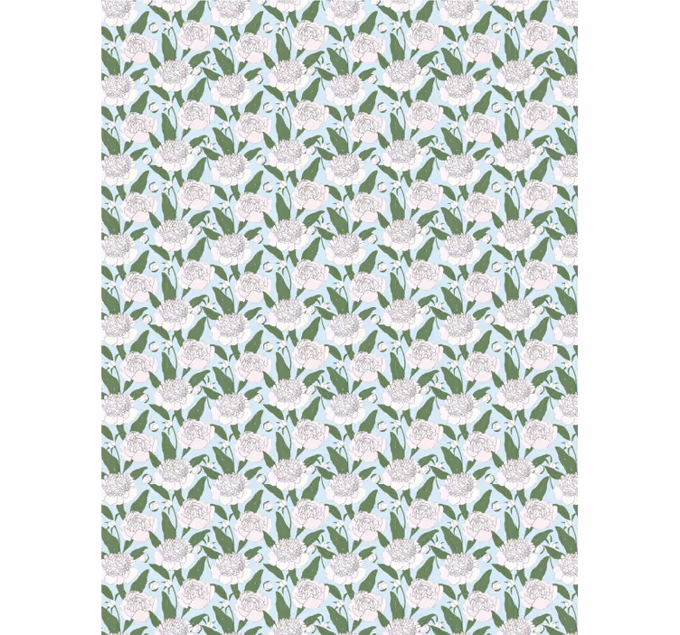Wit pioenroospatroon rolgordijn bloemen en planten - TenStickers