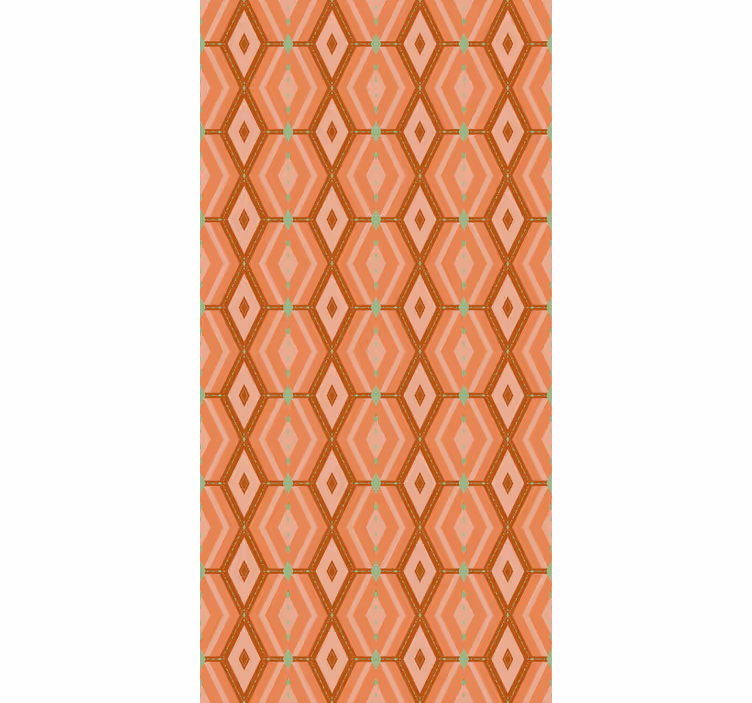 Klassiek rolgordijn Jaren '30 herfsttinten geometrisch - TenStickers