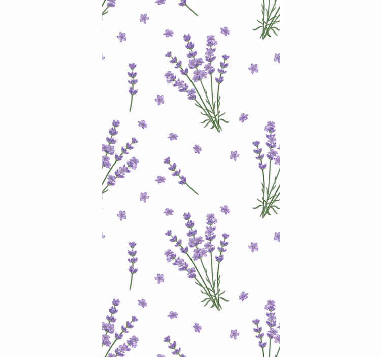 Lavendel eenvoudig ontwerp rolgordijn bloemen en planten - TenStickers