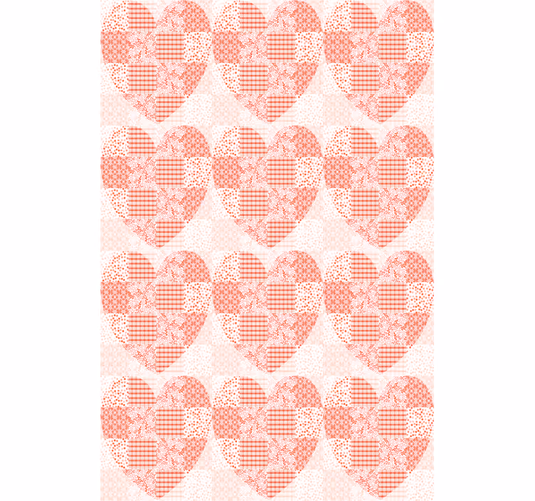 Patchwork hartpatroon rolgordijn romantisch - TenStickers