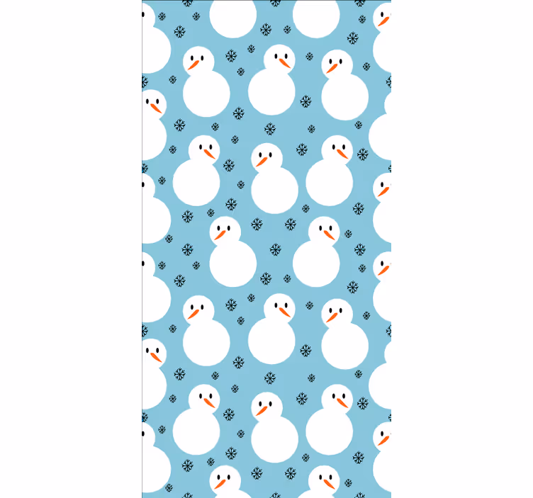 Sneeuwman blauw patroon origineel rolgordijn - TenStickers