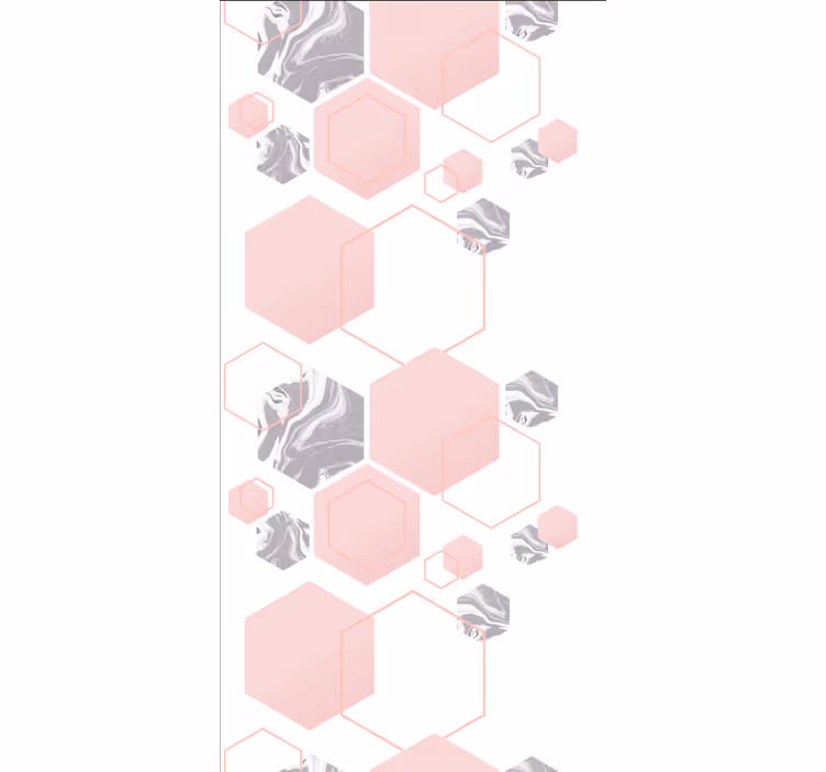 Roze hexagonmotief modern rolgordijn - TenStickers