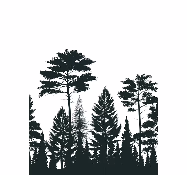 Silhouet bos scène rolgordijn bomen - TenStickers