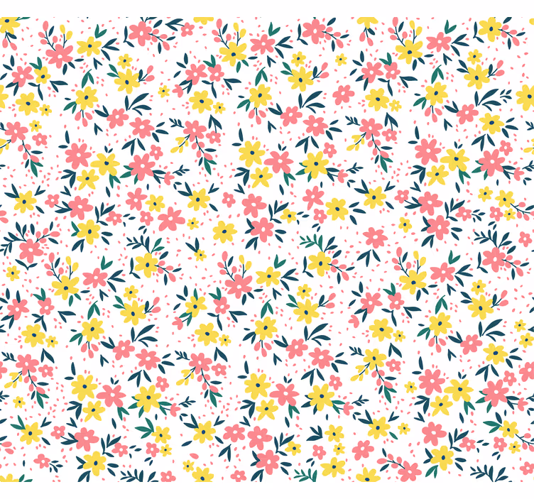 Bloemenbloeipatroon rolgordijn bloemen en planten - TenStickers