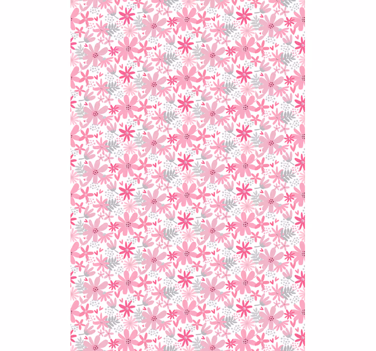 Roze bloemenpatroon keuken rolgordijn - TenStickers