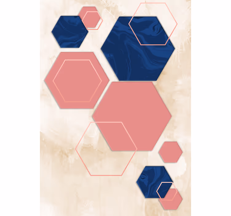 Geometrisch zeshoekig patroon modern rolgordijn - TenStickers