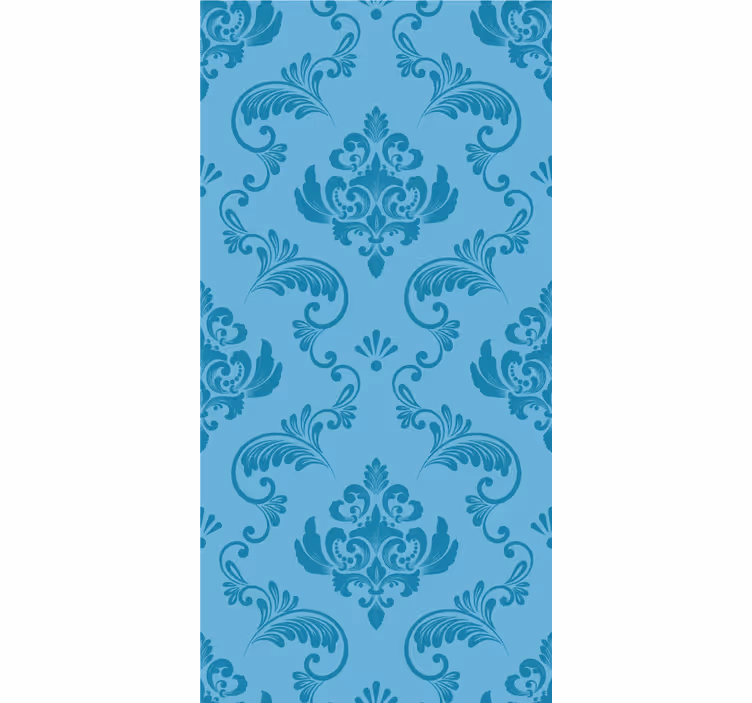 Blauw damastpatroon elegant rolgordijn - TenStickers