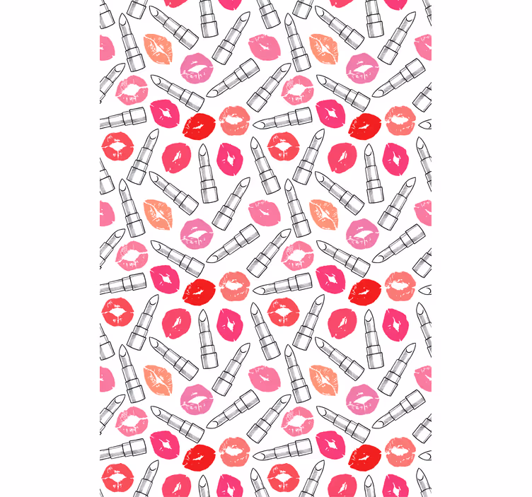 Kus- en lippenstiftpatronen rolgordijn grappig - TenStickers