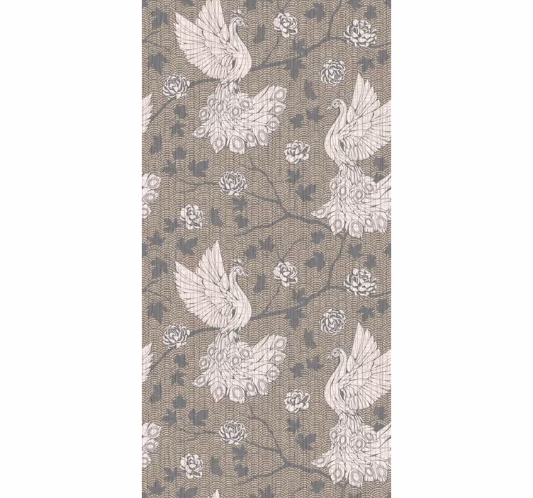 Zwanen beige design elegant rolgordijn - TenStickers