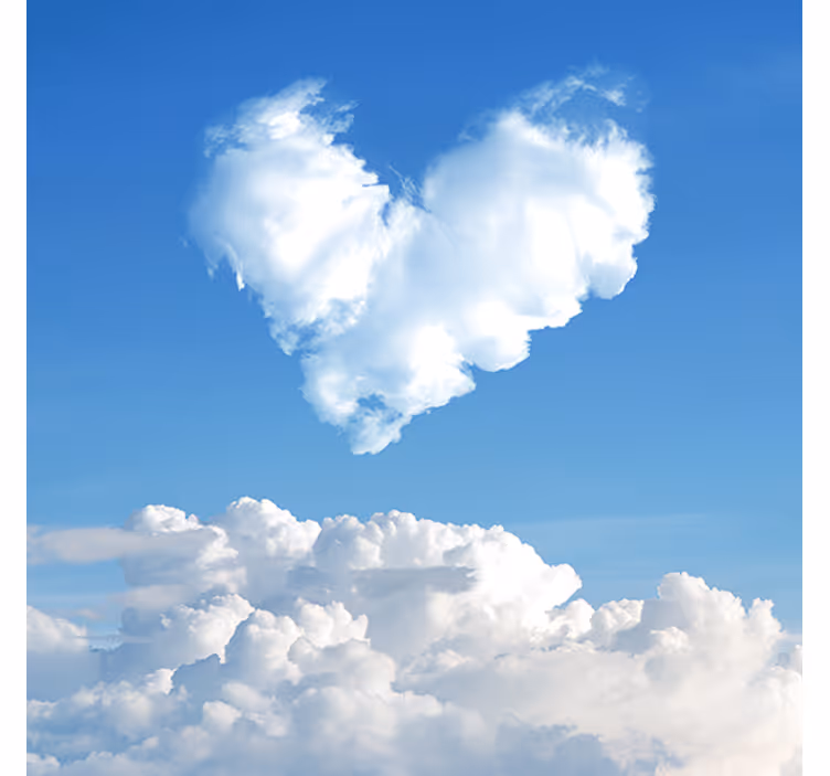 Hartvormige wolk rolgordijn romantisch - TenStickers