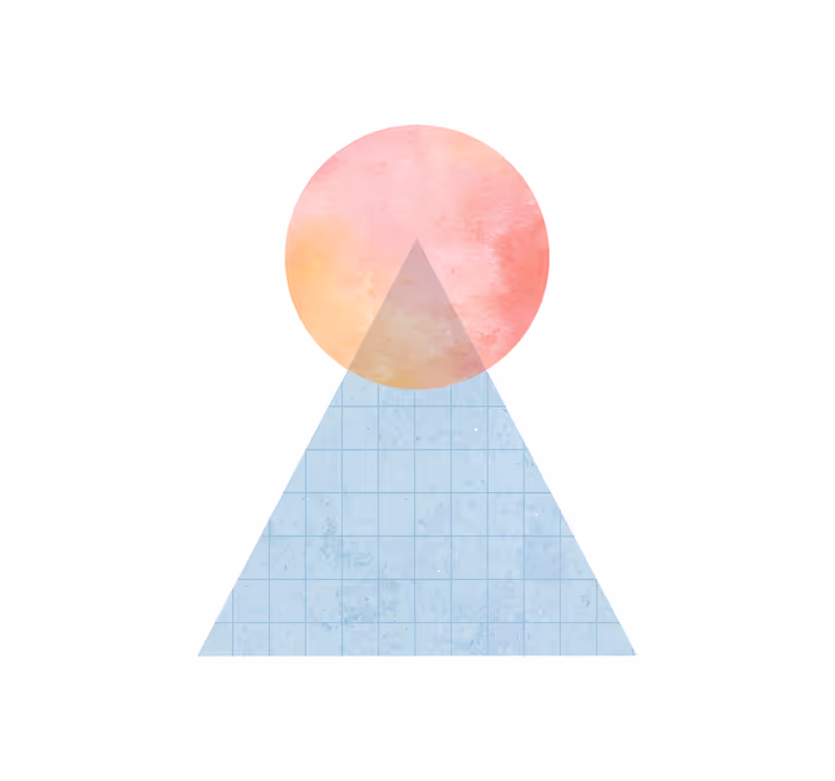Geometrische zon berg modern rolgordijn - TenStickers