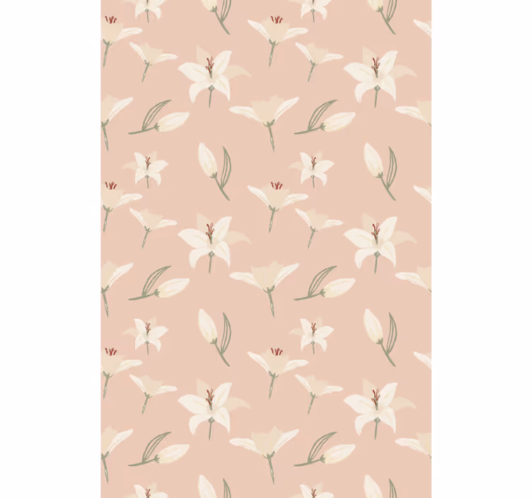 Delicaat bloemenpatroon rolgordijn bloemen en planten - TenStickers