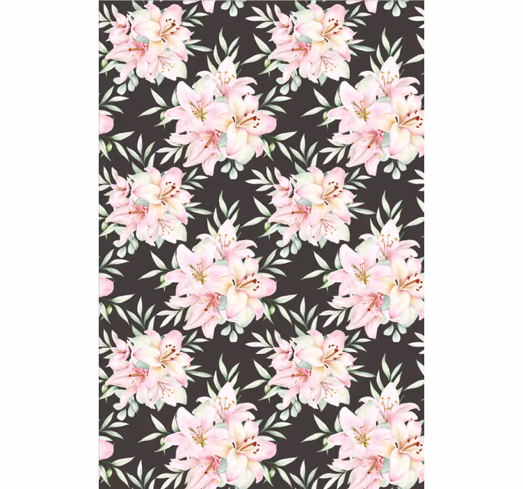 Lelie patroon rolgordijn bloemen en planten - TenStickers