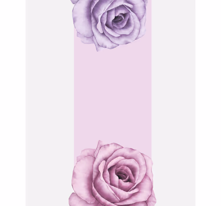Paarse rozenaccent rolgordijn bloemen en planten - TenStickers
