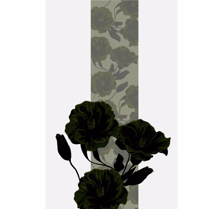 Groene rozenarrangement rolgordijn bloemen en planten - TenStickers