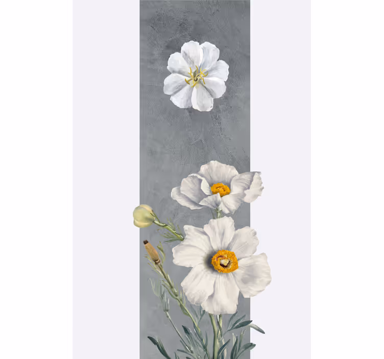 Rolgordijn bloemen en planten witte bloemen bouquet - TenStickers