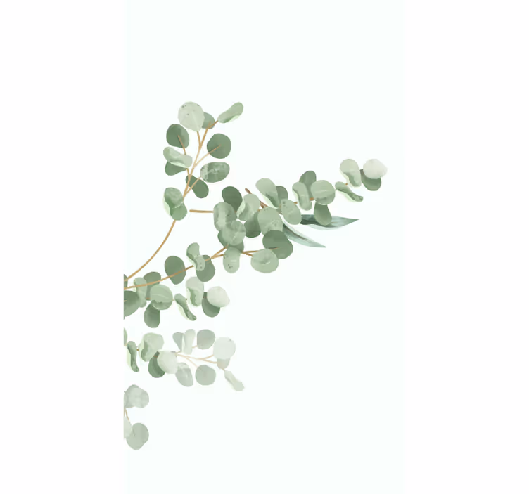Eucalyptus tak ontwerp rolgordijn bloemen en planten - TenStickers