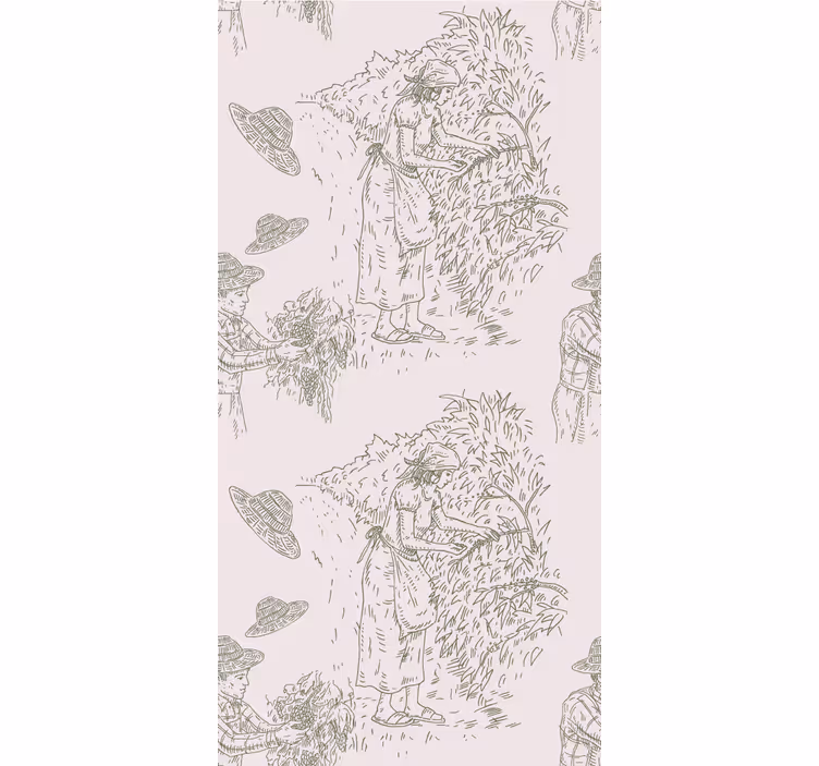 Oogst scène vintage elegant rolgordijn - TenStickers