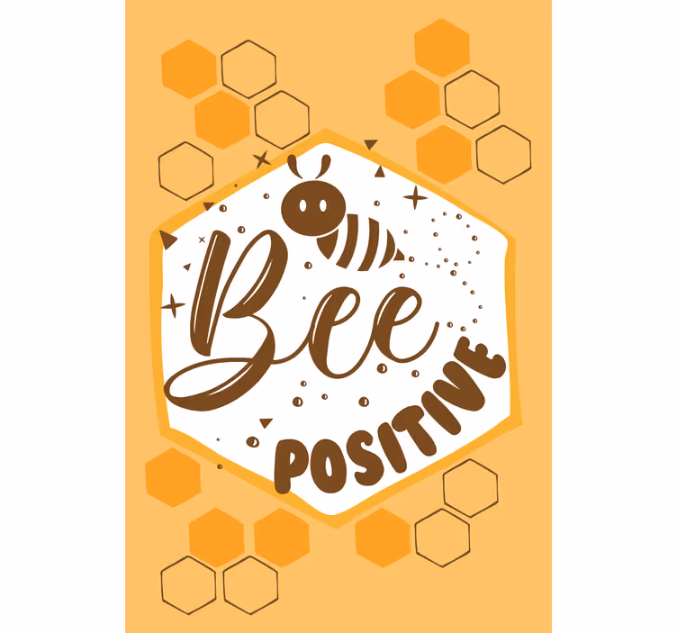 Positieve boodschap van de bij rolgordijn met tekst - TenStickers