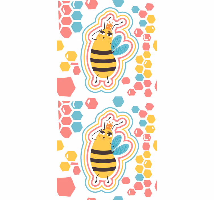 Schattig bijenkarakter rolgordijn dieren - TenStickers
