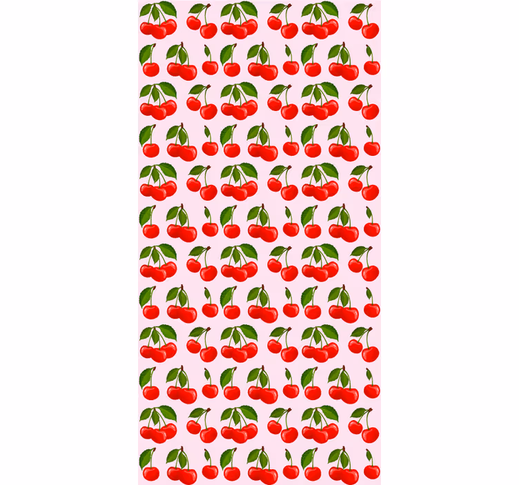 Rood kersenpatroon keuken rolgordijn - TenStickers