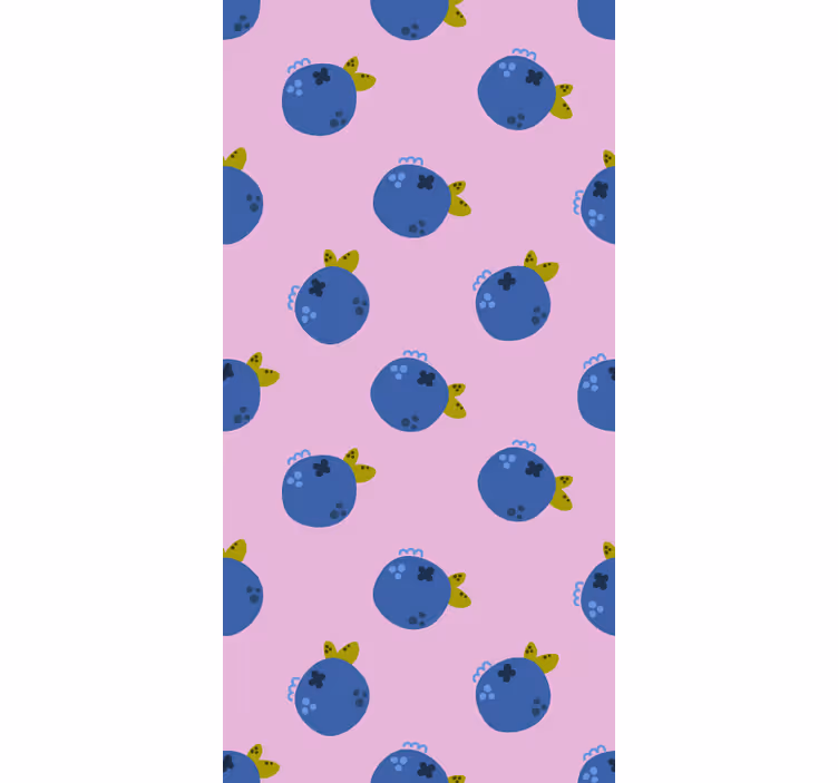 Bosbessenpatroon rolgordijn fruit en groente - TenStickers