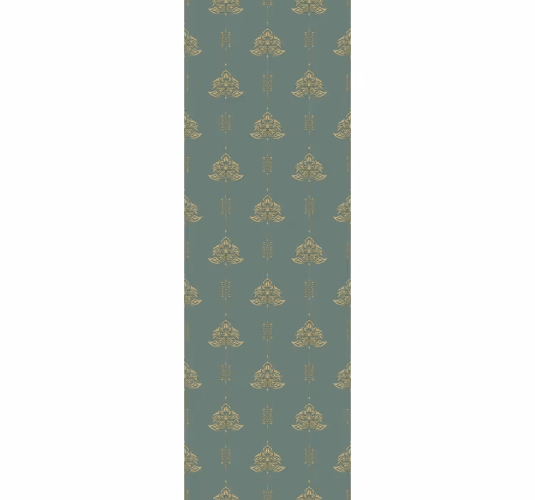 Jugendstil patroon met gouden bloemen rolgordijn woonkamer - TenStickers