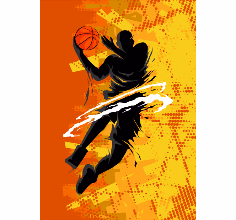 Rolgordijn schaduw basketbal speler - TenStickers