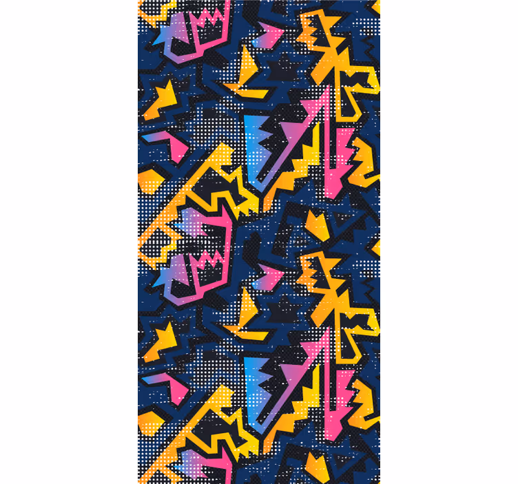 Rolgordijn graffiti stijl geometrische vormen - TenStickers