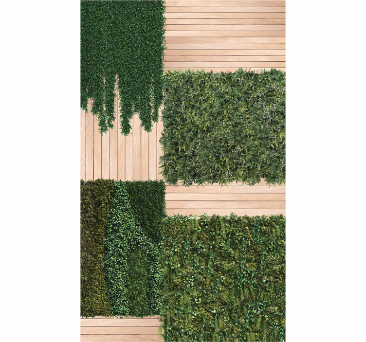 Rolgordijn verticale tuin met hout - TenStickers