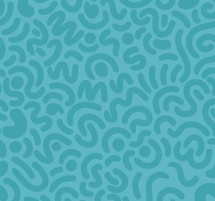 Abstracte krabbels Rolgordijn turquoise - TenStickers