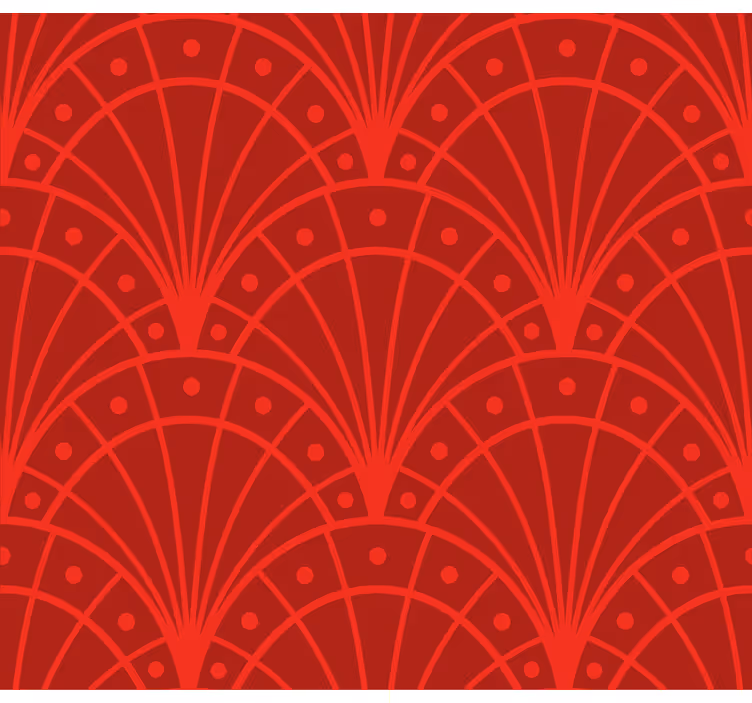 Elegante rode art deco rolgordijn woonkamer - TenStickers