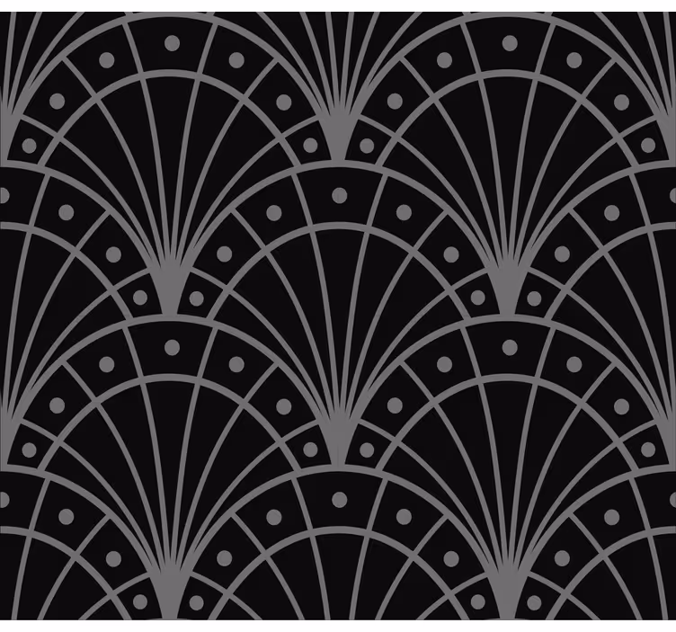 Elegante zwarte art deco Raambekleding woonkamer - TenStickers