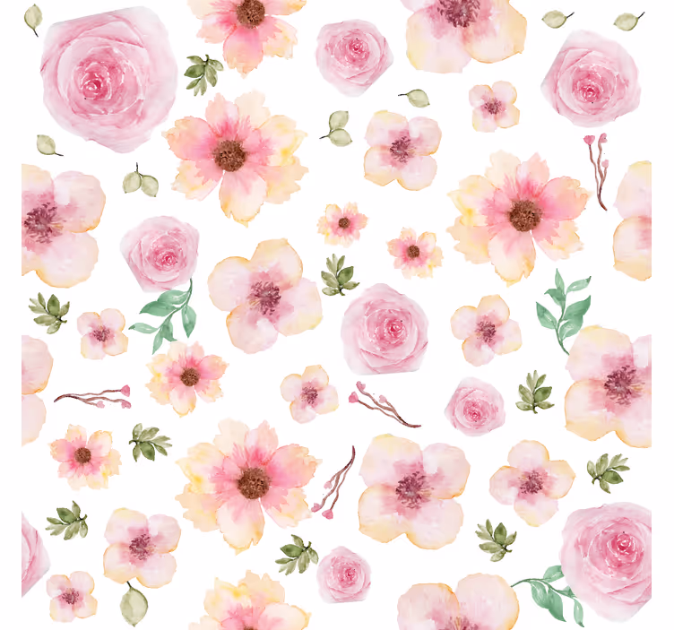 Pinky bloemenpatroon Rolgordijn woonkamer bloemen - TenStickers