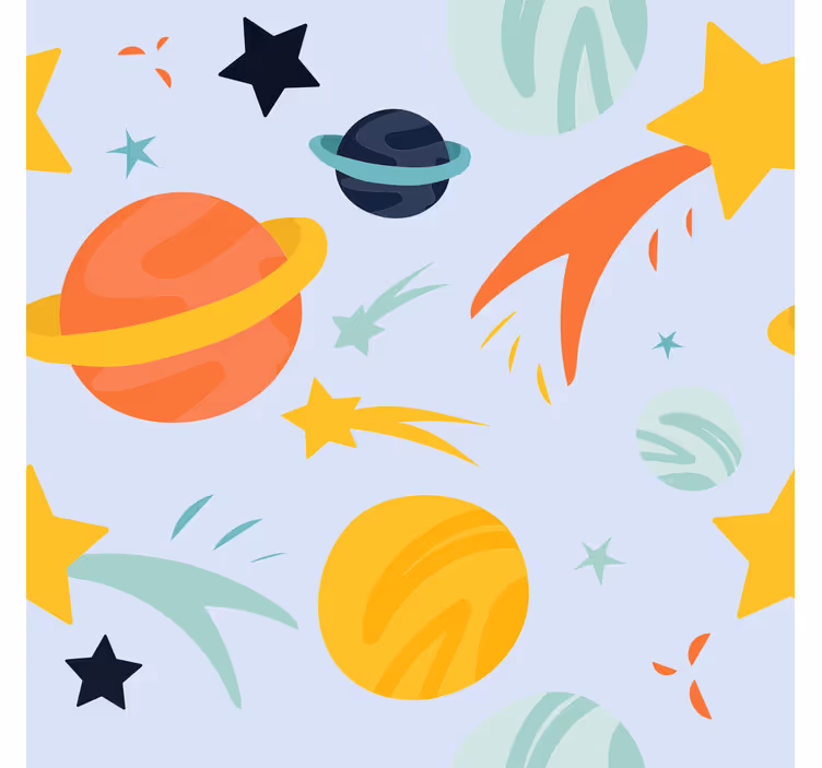 Kinderkamer rolgordijn Planeten patroon Grappige jaloezie - TenStickers