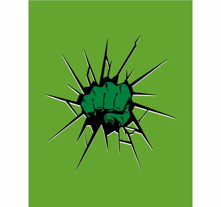 Groene vuist Superhelden jaloezie - TenStickers
