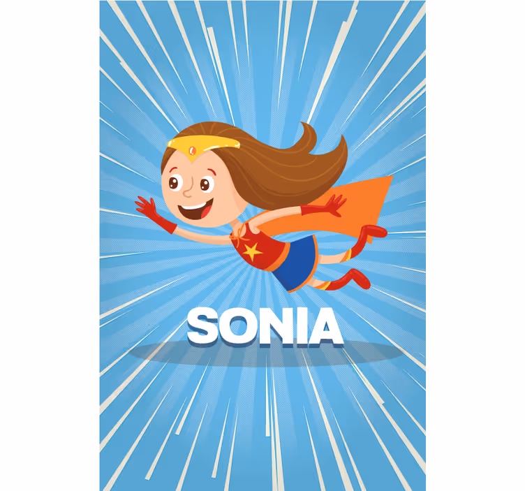 Super meid Gepersonaliseerd kinderkamer rolgordijn - TenStickers