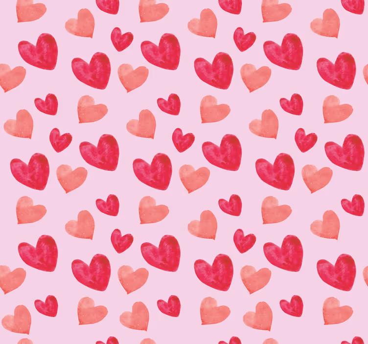 Hart pink patroon Romantische rolgordijn - TenStickers